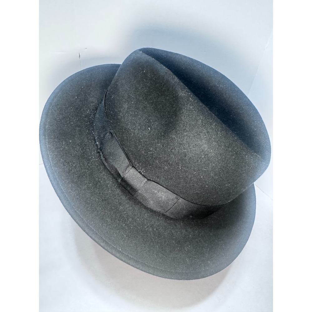 Epoch Hat Black Fedora Men's Wool Felt wide Brim ribbon trim costume stage